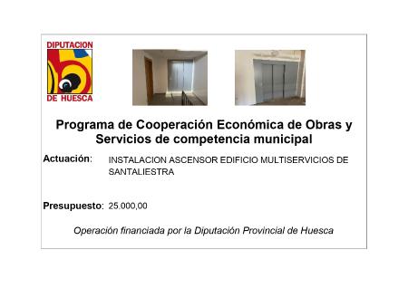 Imagen INSTALACION ASCENSOR EDIFICIO MULTISERVICIOS DE SANTALIESTRA