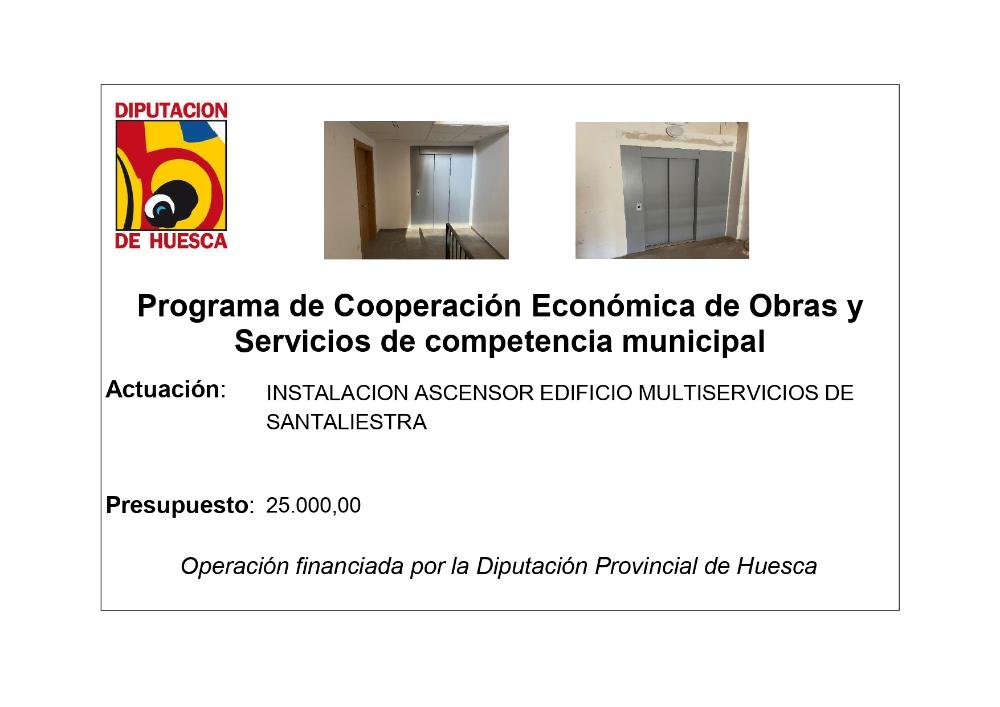 Imagen INSTALACION ASCENSOR EDIFICIO MULTISERVICIOS DE SANTALIESTRA