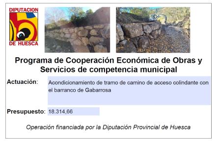 Imagen Finalizadas las obras de acondicionamiento de tramo de camino de acceso...